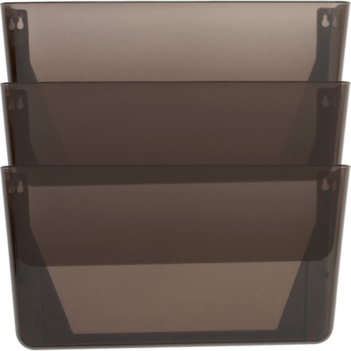 Wall File Pockets, 13-1/8" x 4-1/4" x 14-3/4", Smoke 3/PK