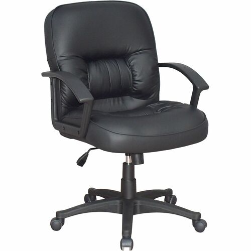 Chair, Executive, Leather, Medium Back, Black