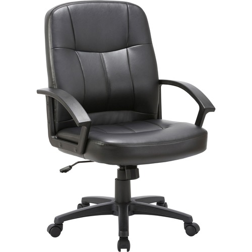 Chair, Executive, Mid-Back, Leather, Black
