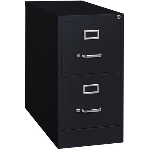 File, Vertical, 2 Drawer, 26.5", Letter, Black