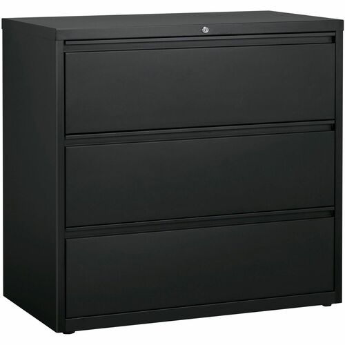 Lateral File, 3-Drawer, 42" x 18-5/8" x 40-1/4", Charcoal