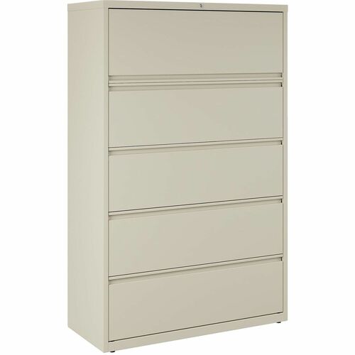 Lateral File, 5-Drawer, 42" x 18-5/8" x 67-5/8", Putty