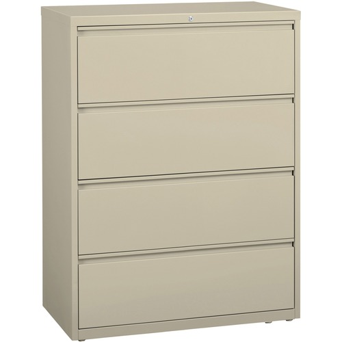 Lateral File, 4-Drawer, 42"x18-5/8"x52-1/2", Putty