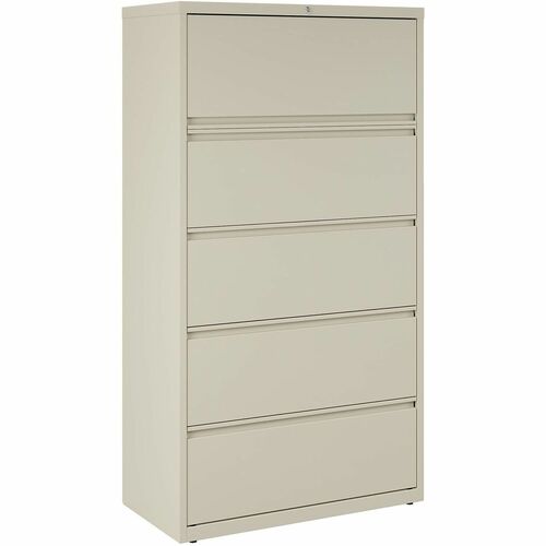 Lateral File, 5-Drawer, 36" x 18-5/8" x 67-5/8", Putty
