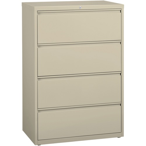 Lateral File, 4-Drawer, 36" x 18-5/8" x 52-1/2", Putty