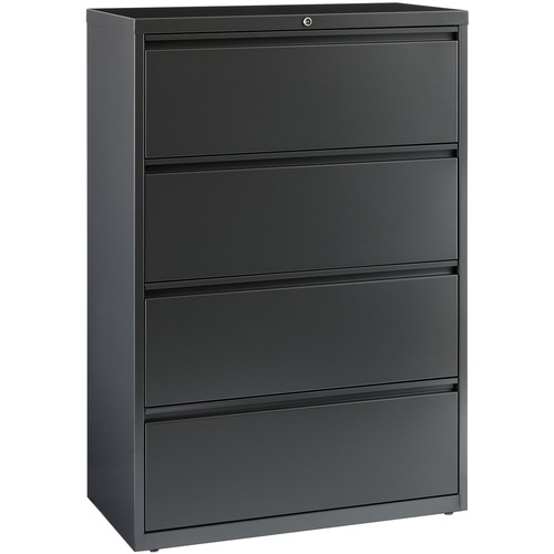 Lateral File, 4-Drawer, 36" x 18-5/8" x 52-1/2", Charcoal