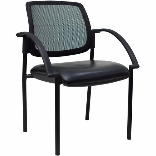 Chair, Guest, Faux Leather, Black