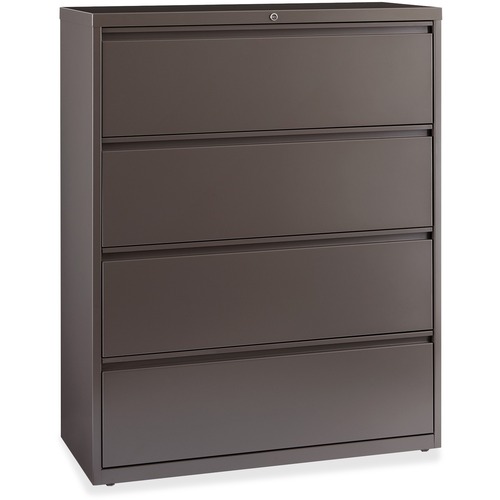 Lateral File, 4-Drawer, 42" x 18-5/8" x 52-1/2", Medium Tone