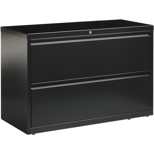 Lateral File, 2-Drawer, 42" x 18-5/8" x 28", Black