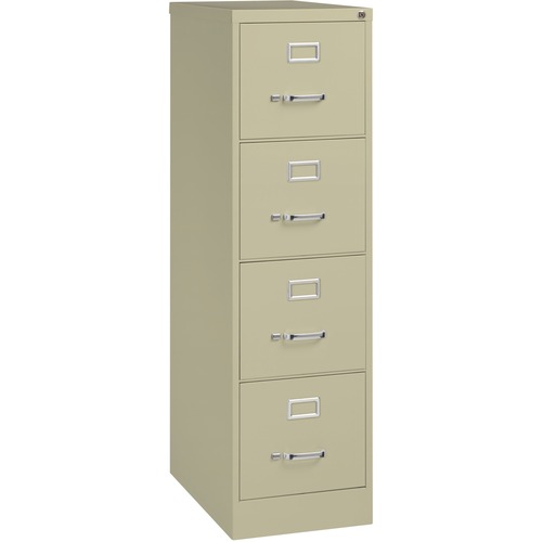 4-Drawer Vertical File, With Lock, 15" x 25" x 52", Putty
