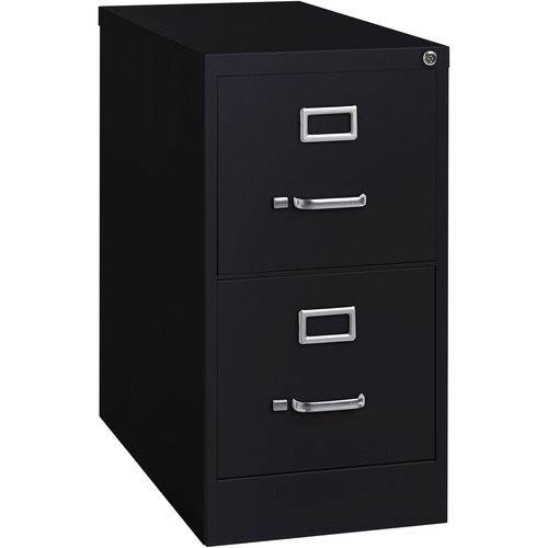File, Vertical, 2 Drawer, 25", Letter, Black