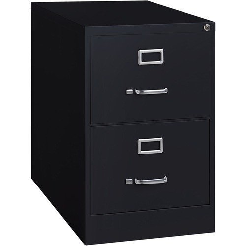 File, Vertical, 2 Drawer, 26.5", Legal, Black