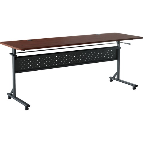 Table, Flip/Nesting, With Modesty Panel, 72"x24"x29-1/2", Mahogany