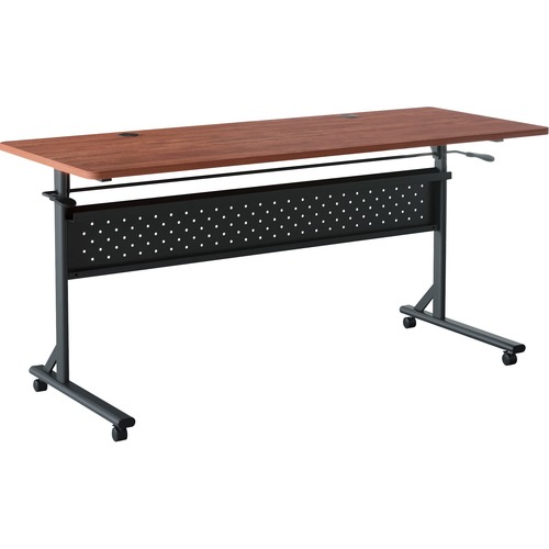 Table, Flip/Nesting, With Modesty Panel, 60" x 24" x 29-1/2", Cherry