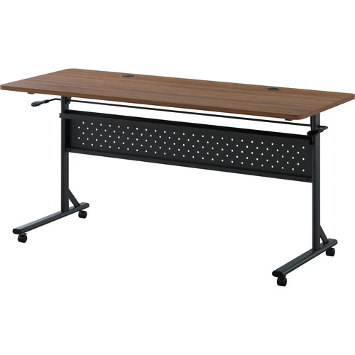 Table, Flip/Nesting, With Modesty Panel, 60" x 24" x 29-1/2", Walnut