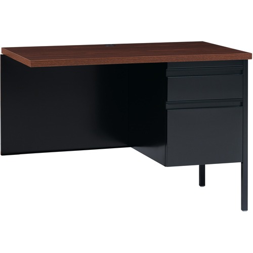 Return, Right-Pedestal, Steel, 42" x 24" x 29-1/2", Walnut/Black
