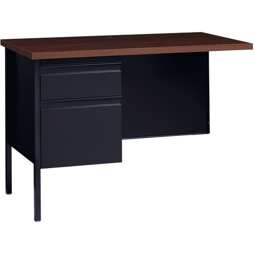 Return, Left-Pedestal, Steel, 42" x 24" x 29-1/2", Walnut/Black