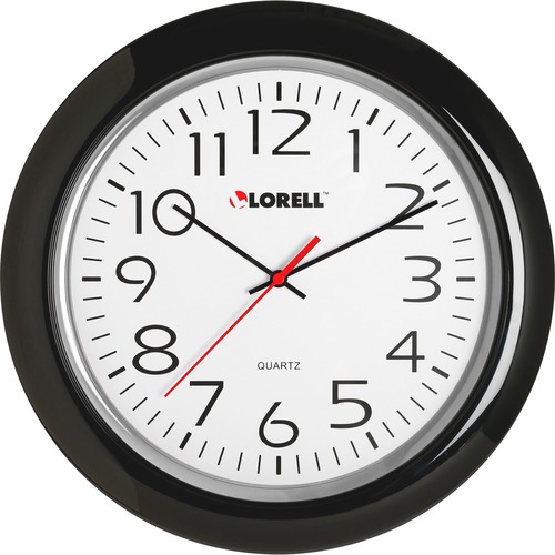 Clock, Wall, Quartz, 13.25", Black