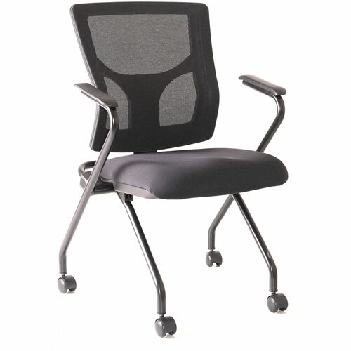 Chair, With Arms, Training, Nestable, 19-1/2"x19-5/16"x37", Black 2/CT