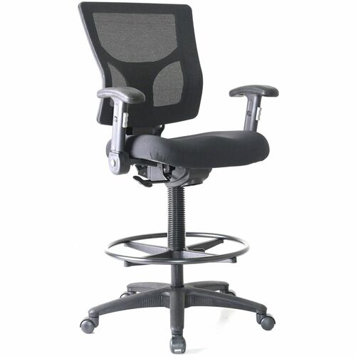 Stool, Mesh, Foldaway Arms, 19-1/2"x19-5/16"x43-3/4"-53-1/2", Black