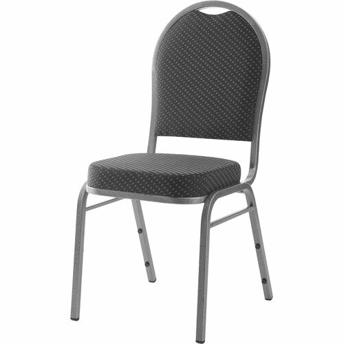 Stack Chair, Fabric Seat/Back, 15-3/4"x16-1/8"x38", Black/Gray 4/CT