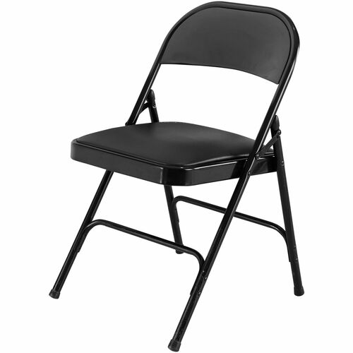 Folding Chair, Padded Seat, 19-3/8"x18-1/4"x29-5/8", Black 4/CT