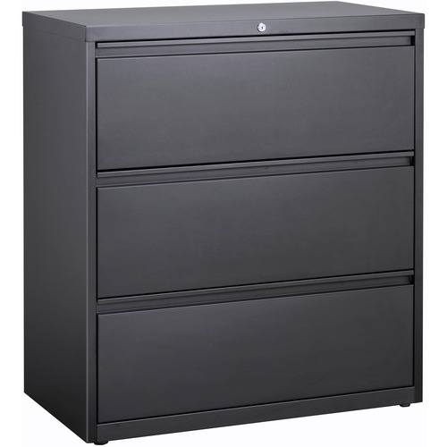 Lateral File, 3-Drawer, 36" x 18-5/8" x 40-1/8", Charcoal