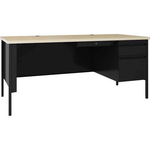 Desk, Right Hand, Pedestal, 66x30, Black Maple