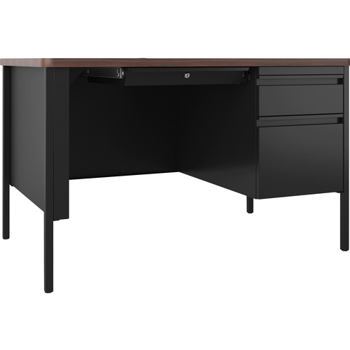 Desk, Teachers, 30x48, Black/Walnut