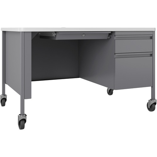 Desk, Teach, Mobile, 30x48, Plastic Laminate/White