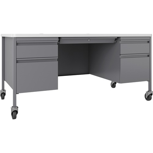 Desk, Teach, Mobile, 30x60, Plastic/White