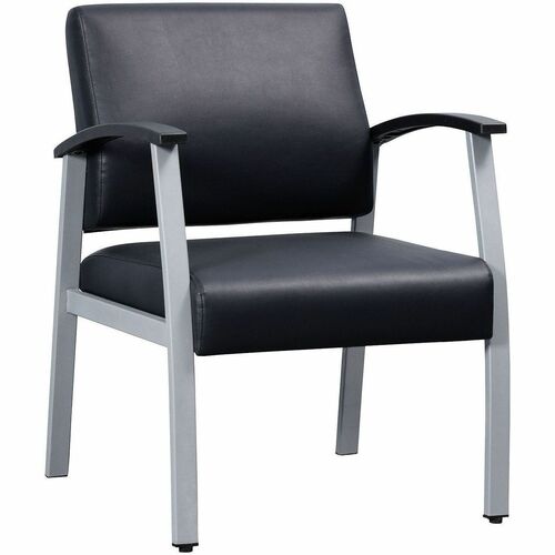 Chair, Guest, Mid-Back, Antimicrobial, 24.75"x25.5"x33-675", Black