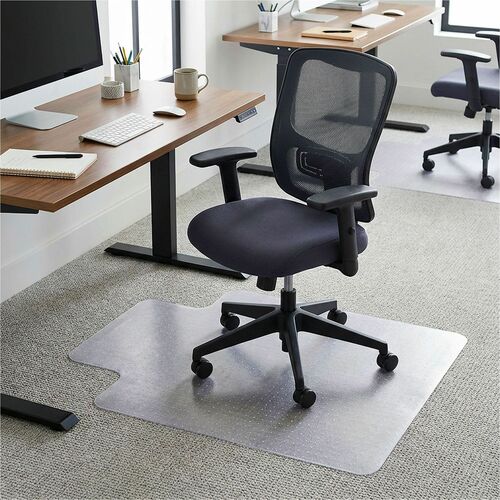 Low Pile Chairmat, 45" x 53", Wide Lip 25" x 12", Clear