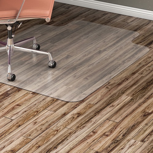 Hard Floor Chairmat, Str Edge, 46" x 60", Wide Lip 25" x 12", Clear