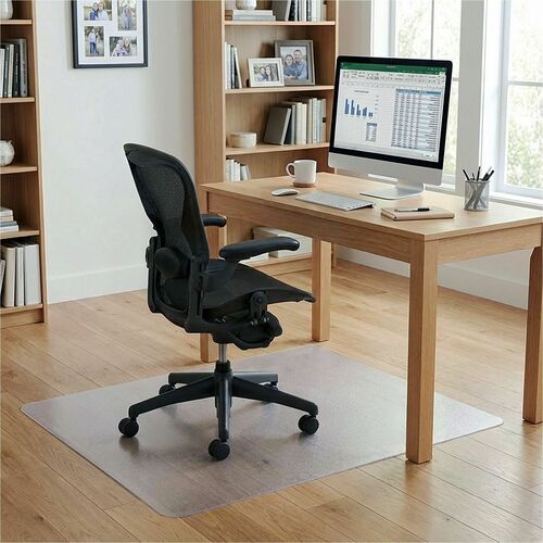 Hard Floor Chairmat, Rectangular, 46" x 60", Clear