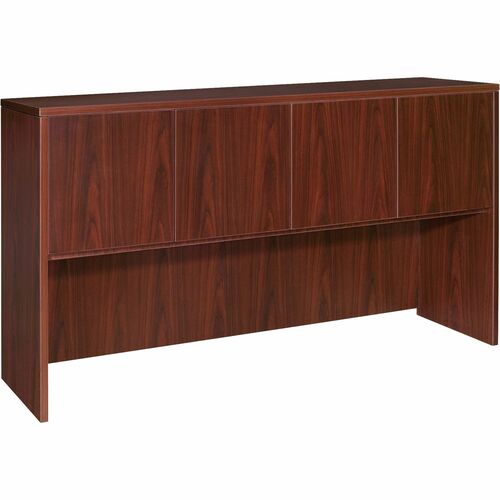 Hutch, With Doors, 66" x 15" x 36", Mahogany