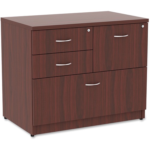 Lateral File, 3 Box/File, 35-1/2" x 22' x 29-1/2", Mahogany