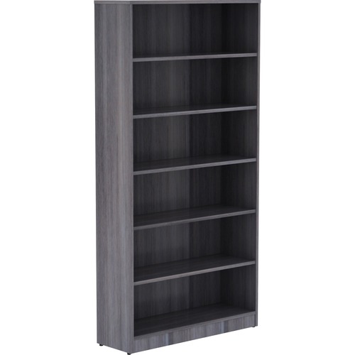 Bookcase, 6-Shelf, 36x12x72, Wood Color