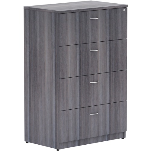 Lateral File, 4-Drawer, 35-1/2"x22"x54-3/4", Weathered Ccl