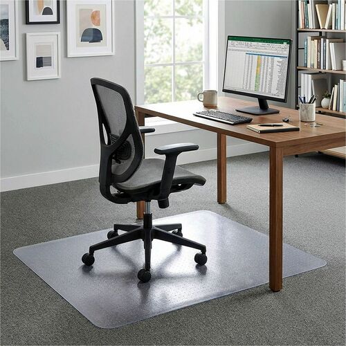 Chairmat, Studded, Rectangular, Low Pile, 45" x 53", Clear