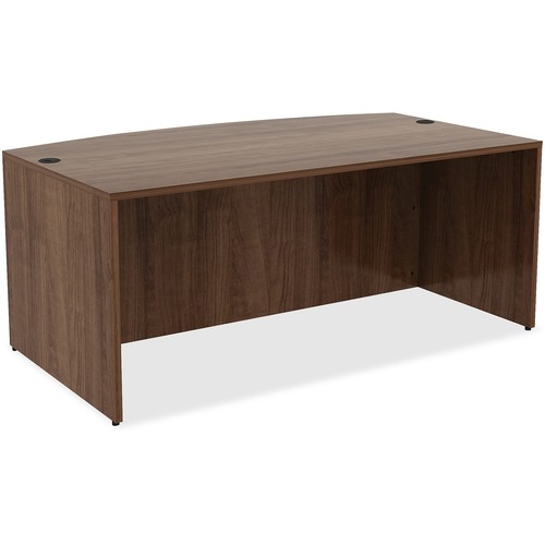 Desk Shell, Bowfront, 72" x 41-2/5" x 29-1/2", Walnut