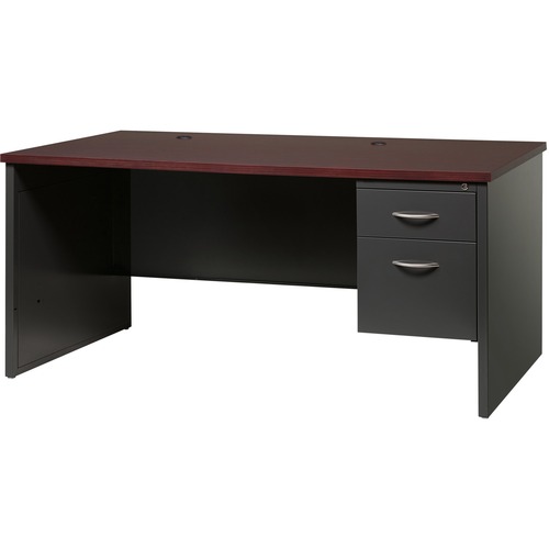 Right Pedestal Desk, 30" x 66", Cherry Mahogany