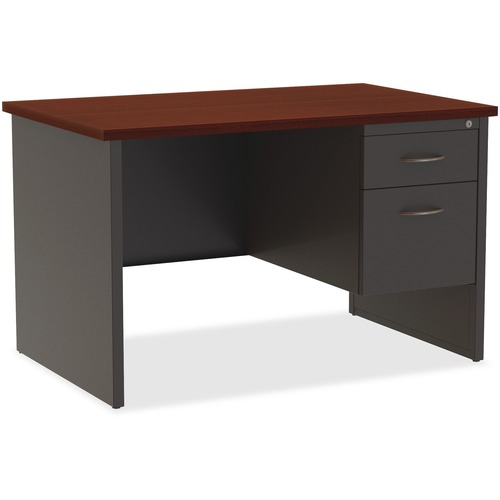 Right Pedestal Desk, 30" x 48", Cherry Mahogany