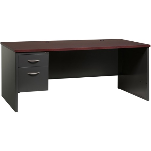 Left Pedestal Desk, 36"x72", Cherry Maple Hardwood
