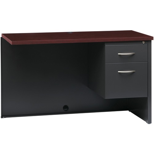 Right Return Desk, 24" x 48", Cherry Mahogany