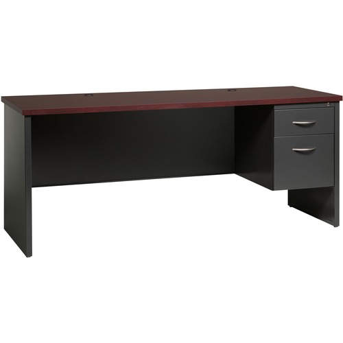 Right Pedestal Credenza, 24" x 72", Cherry/Maple Hardwood