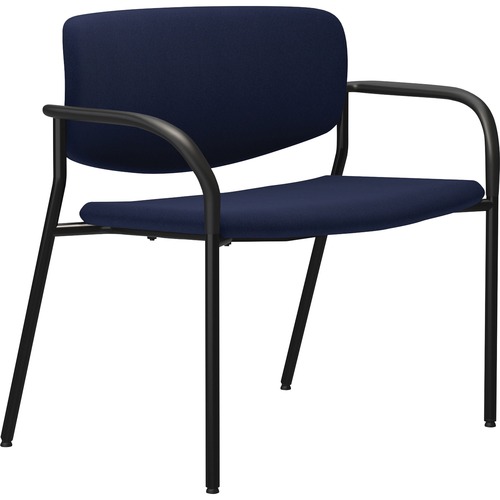 Chair, Upholstered, Barstool, With Arms, Dark Blue Ergonomic