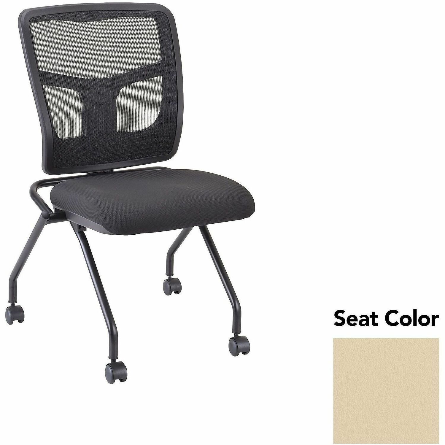 Guest Chair, Mesh Back, 24-2/3"x24"x37", Dillon Buff/Black 2/CT