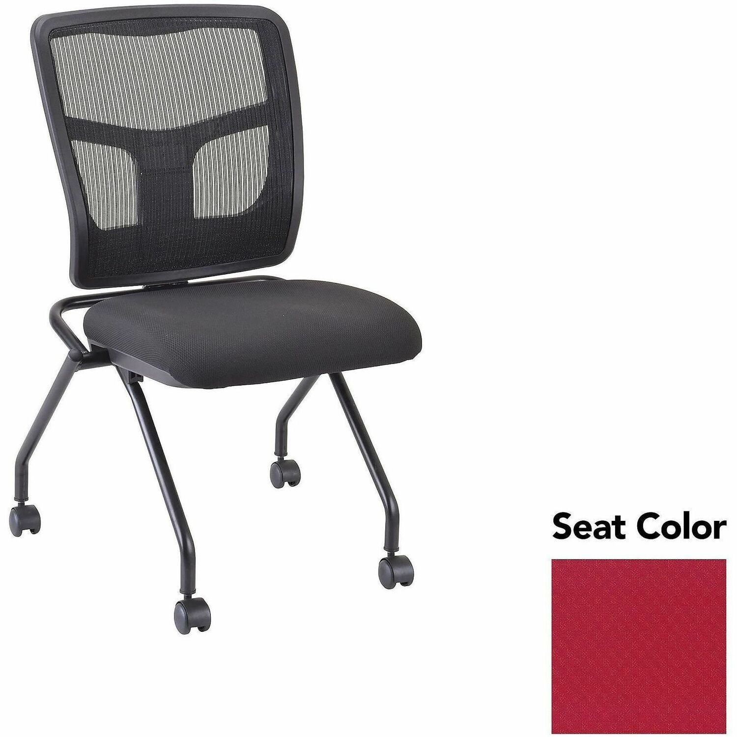 Guest Chair, Mesh Back, 24-2/3" x 24" x 37", Real Red/Black 2/CT