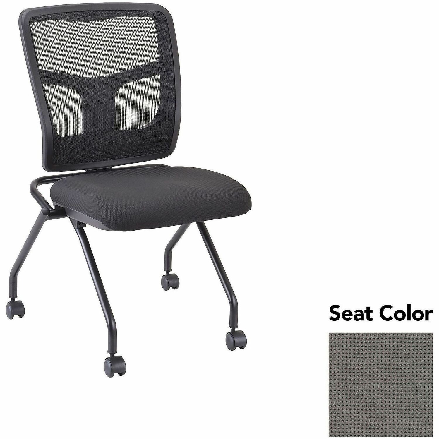 Guest Chair, Mesh Back, 24-2/3"x24"x37", Expo Fog Seat/Black 2/CT